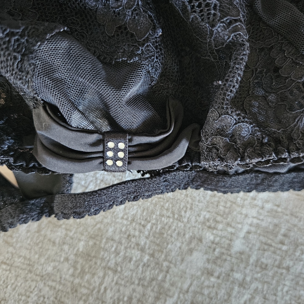 NWT VICTORIA’S SECRET bow lace cute Black Mesh Cheeky sexy vintage Panties - Picture 6 of 7